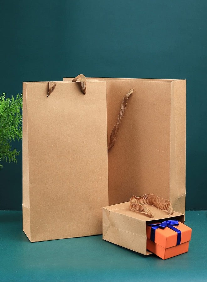 HexinYigjly 12 Pcs Kraft Paper Bags with Handles, Brown Paper Gift Bags Bulk, Small, Medium & Large Retail Bags for Small Business, Shopping Bag s, Birthday Party Favor Bag, Merchandise Bag (Brown, L+M+S=12 PCS) - Image 4